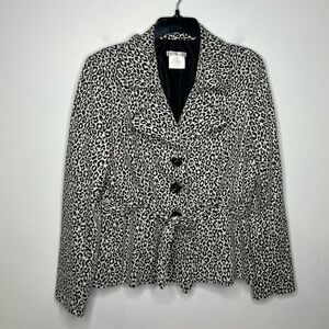 Harvé Benard animal print blazer jacket size large‎